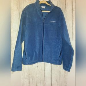 Mens Blue Columbia Sportswear Fleece Zip-Up XL